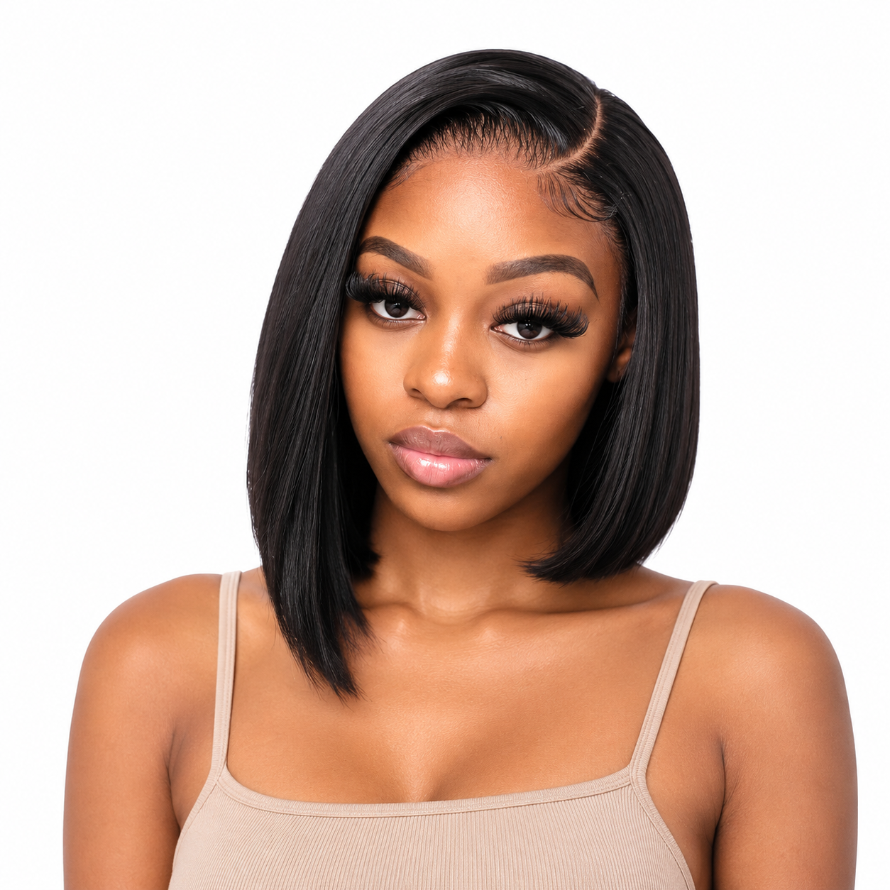 Perruque Bob en Cheveux Humains pour Tous les Jours – Lace Front 13×4, 12″ Noir Naturel