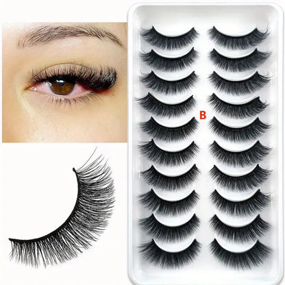 10 Pairs of Handmade Natural Style False Eyelashes