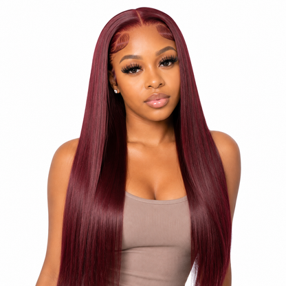 Perruque Lace Front en Cheveux Humains Lisses 99J – 26 po