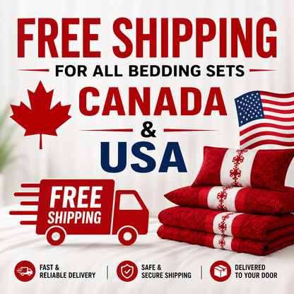 16-Piece Luxury Queen Bedding Set with Curtains, Towels, Rug & Slippers – Red, Black & White Floral Design
