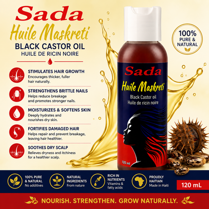 Sada – Black Castor Oil (Huile Maskreti), 120 mL