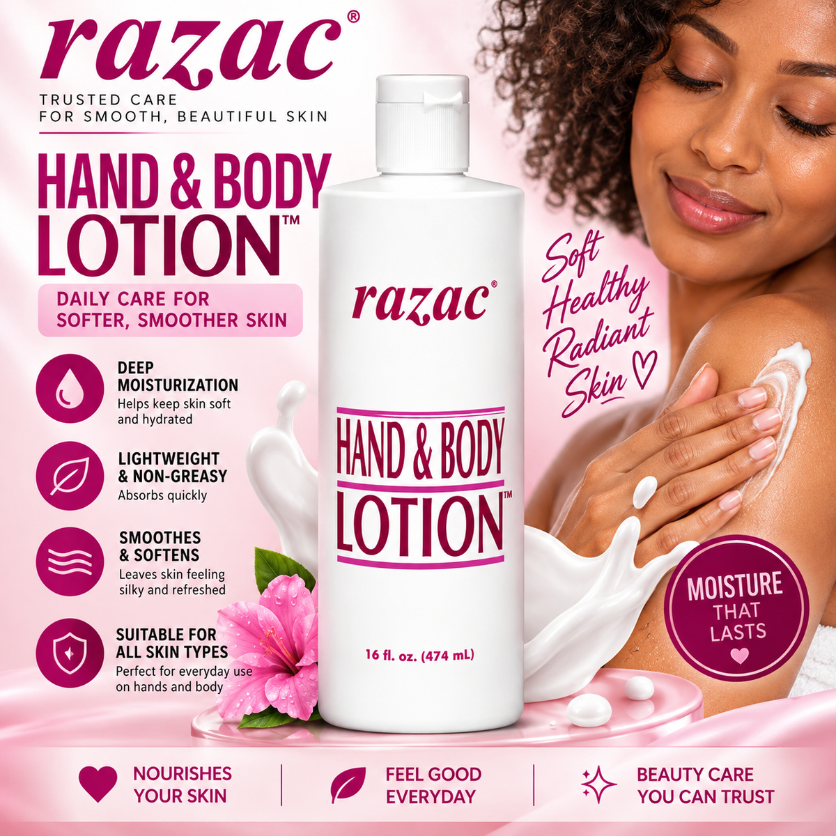 Razac – Hand & Body Lotion, 16 fl oz Razac