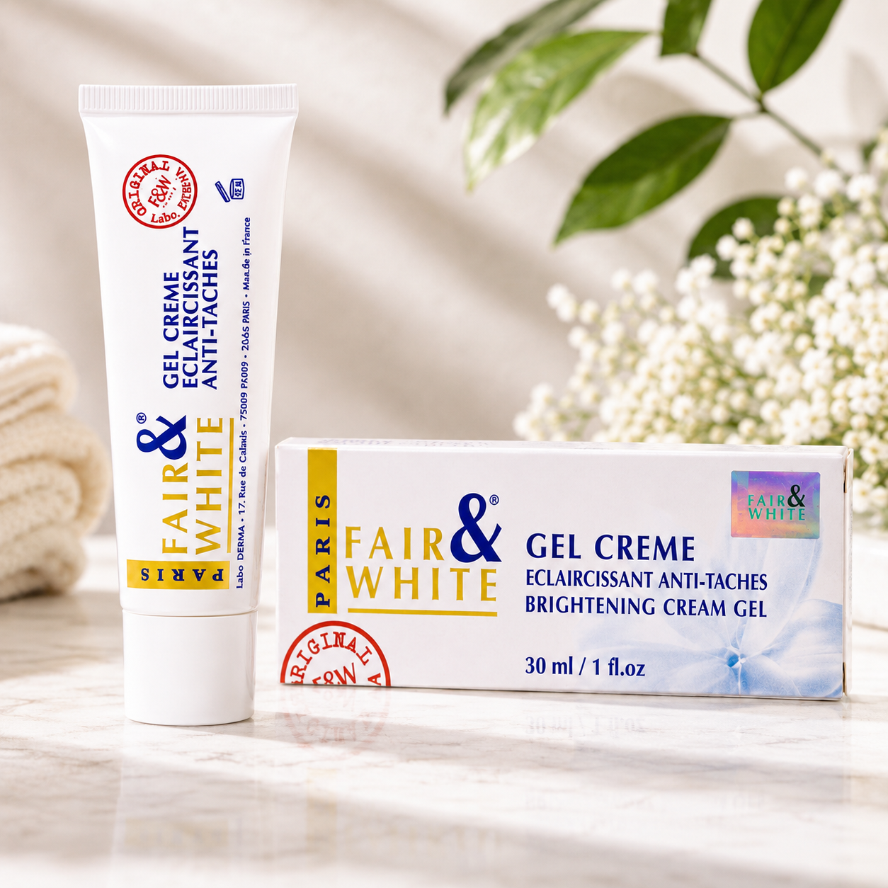Fair & White Paris – Original Brightening Cream Gel for Dark Spots & Uneven Skin Tone, 30 mL Fair & White Paris