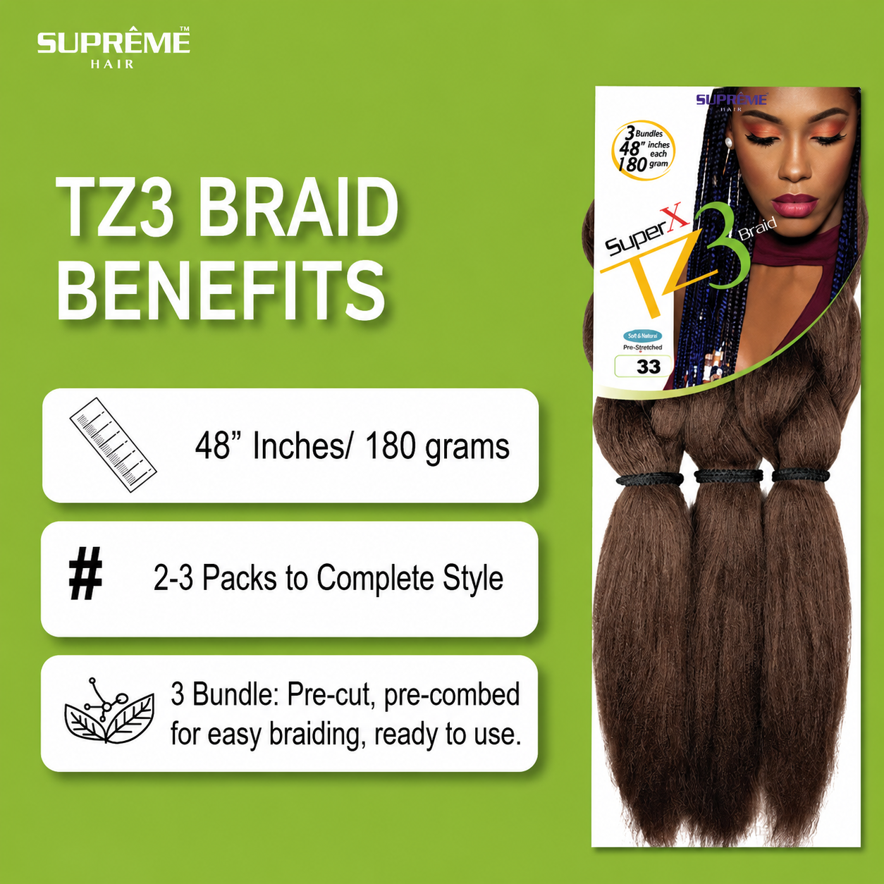 SUPRÊME Hair – Super X TZ3 Braid 48" SUPRÊME HAIR