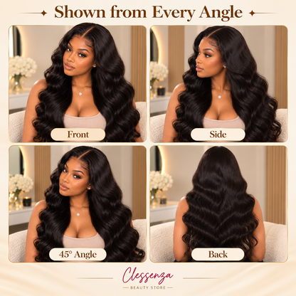 13×4 Lace Front Human Hair Wig – Body Wave 26″ Natural Black Clessenza Beauty Store