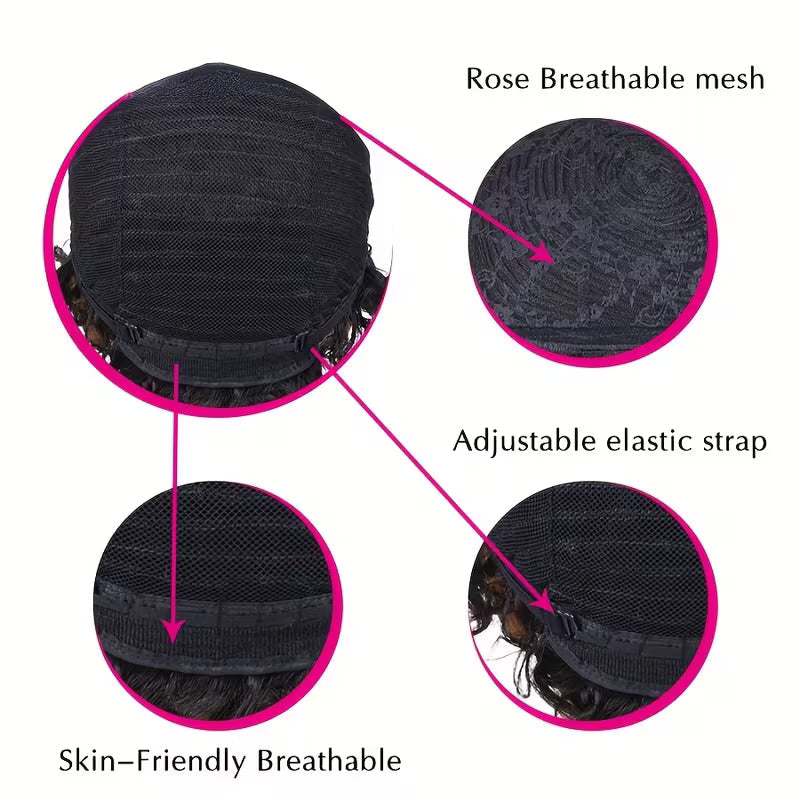 Short Pixie Cut Human Hair Wig – Kinky Curly – 4″ – Natural Black – 150% Density Clessenza Beauty Store
