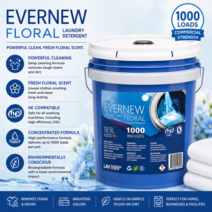 Evernew – Floral Laundry Detergent, 18.9L (1000 Loads)