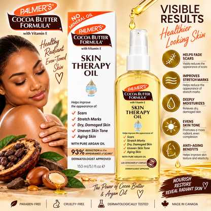 Palmer's – Cocoa Butter Formula Skin Therapy Oil with Vitamin E & Argan Oil, 150 mL Palmer's