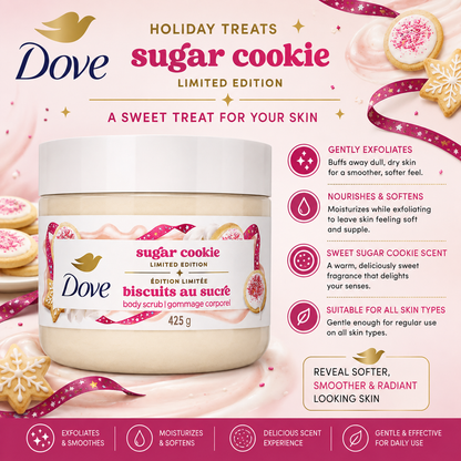 Dove – Holiday Treats Sugar Cookie Body Scrub (Limited Edition), 425g Dove