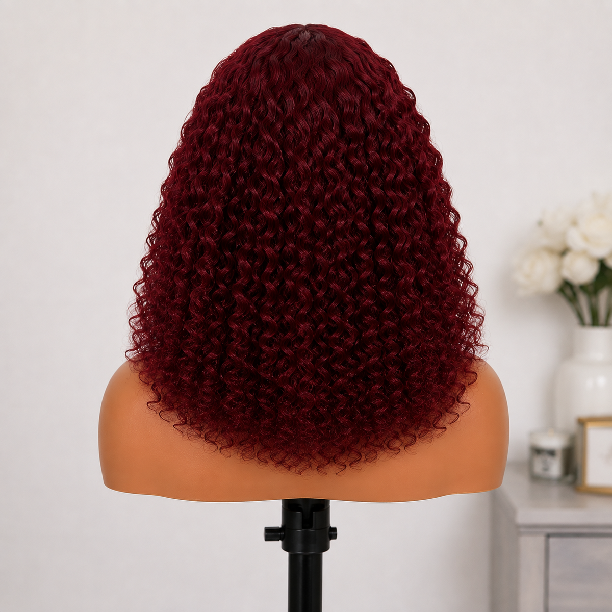 5×6 Closure Human Hair Wig – Jerry Curly 16″ – 99J Burgundy Clessenza Beauty Store
