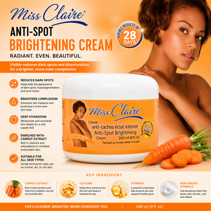 Miss Claire – Crème Éclaircissante Anti-Taches, 240 mL