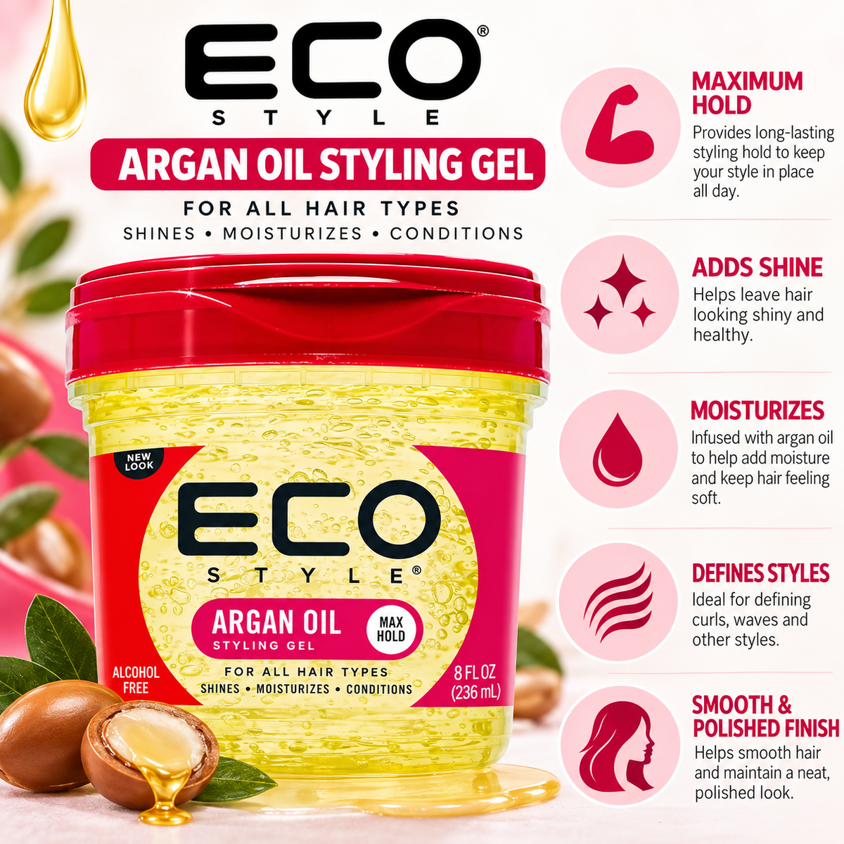 Eco Style – Argan Oil Styling Gel ECO STYLE