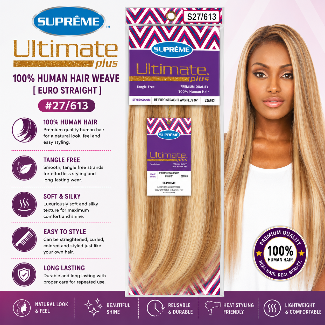 SUPRÊME Hair – Ultimate Exquisite 100% Human Hair Weave [Euro Straight]