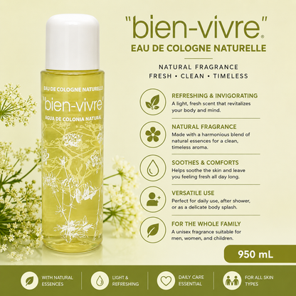 Bien-Vivre – Eau de Cologne Naturelle, 950 mL Bien Vivre