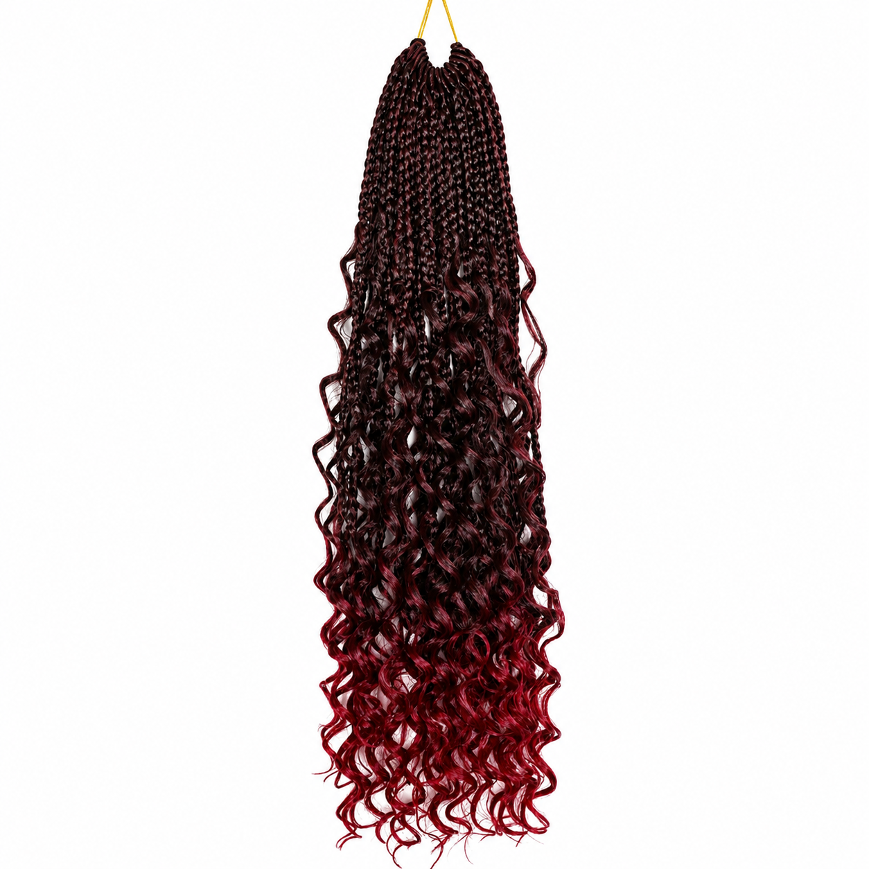 Tresses Crochet Boho Goddess 18 po – Cheveux de Tressage Protecteur à Pointes Bouclées, Couleur #TBUG Ombré Bourgogne | Ensemble Économique de 3 Paquets