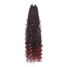 Tresses africaines bohèmes longues avec boucles souples – 45 cm, pré-bouclées au crochet, #TBUG, lot de 3