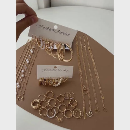 Ensemble de Bijoux Fantaisie – 56 Pièces (Sans Boîte)