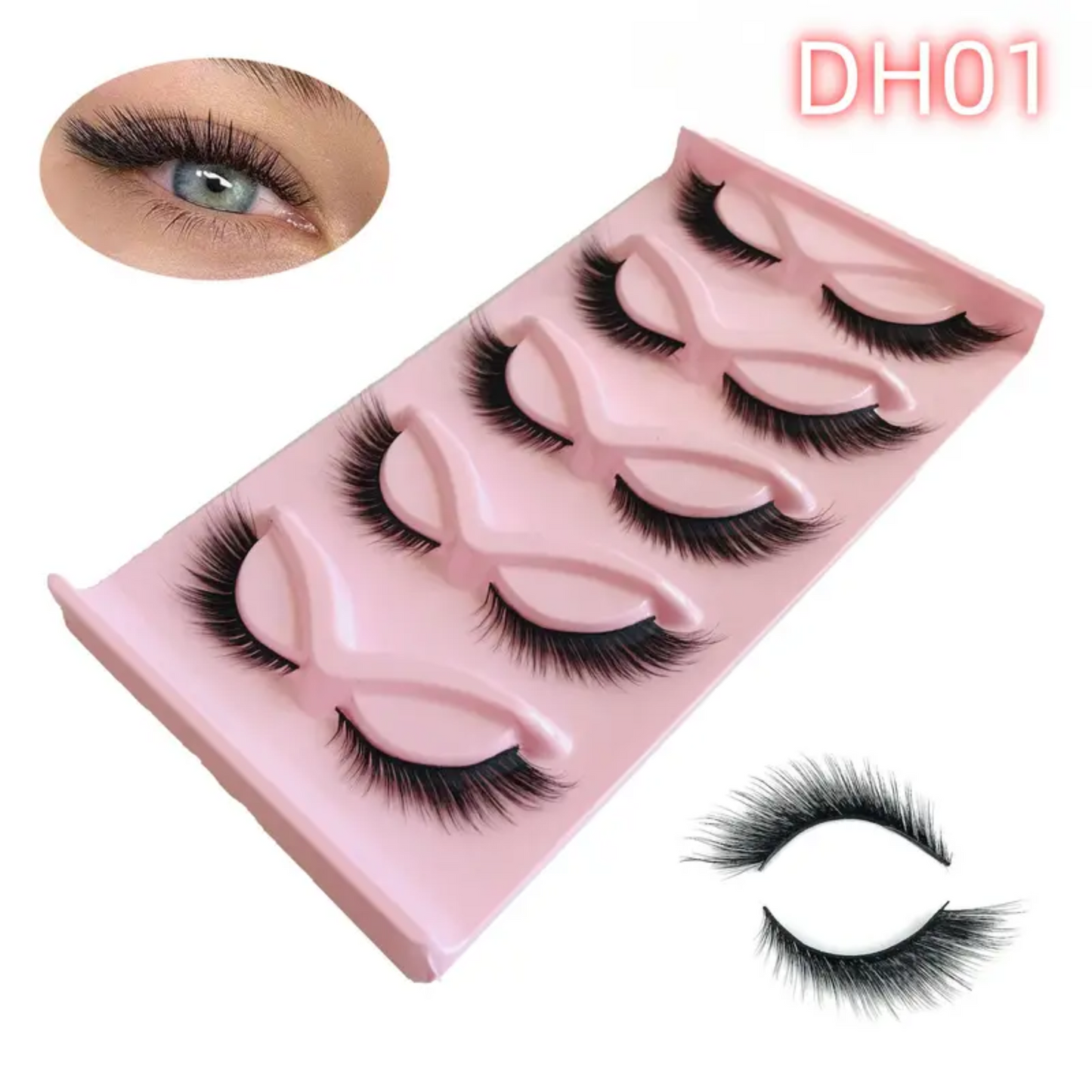 5 Pairs of  Cat Eye & Fox Eye False Lashes for Glamorous Stage & Party Makeup