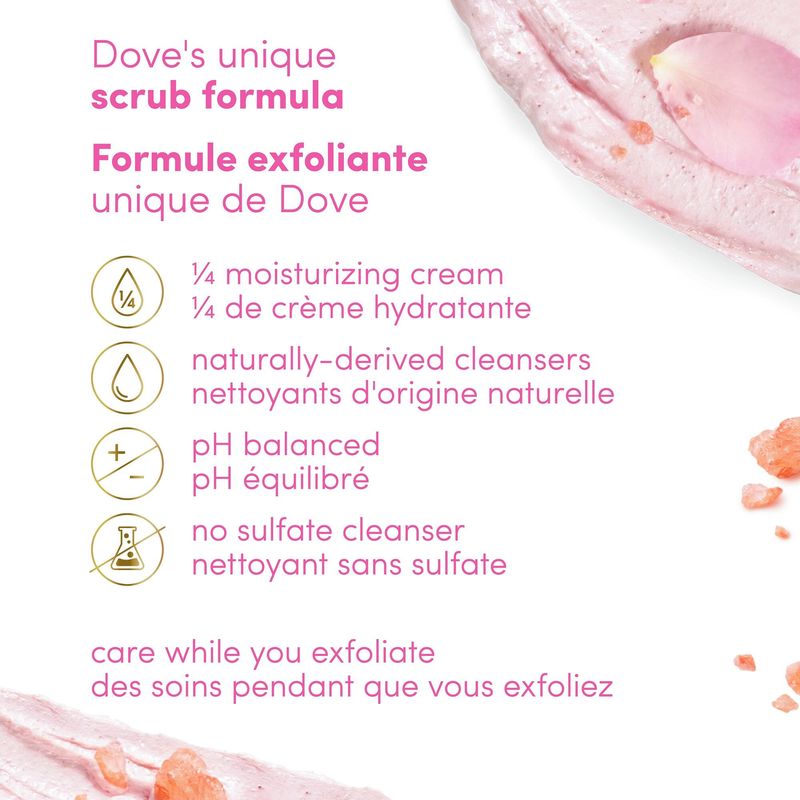 Dove - Himalayan Salt & Rose Oil Exfoliating Body Scrub for Silky Smooth Skin