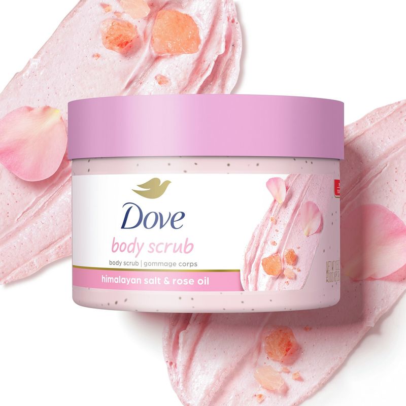 Dove - Himalayan Salt & Rose Oil Exfoliating Body Scrub for Silky Smooth Skin