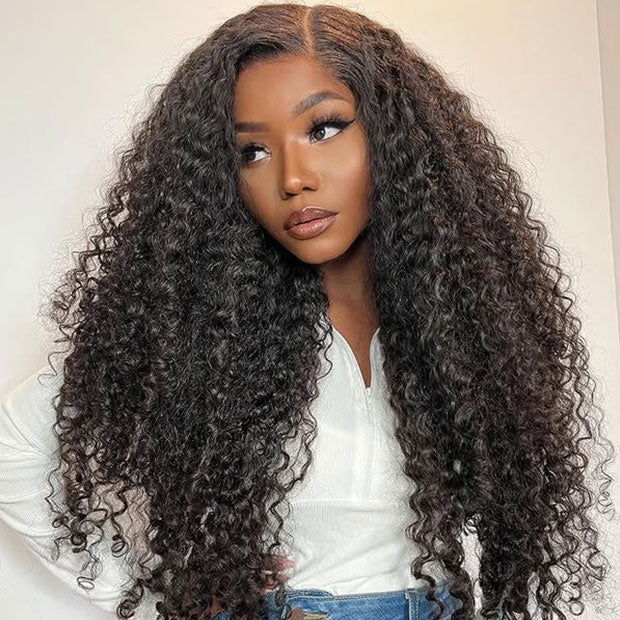 13×4 Lace Front Human Hair Wig – Kinky Curly 26″ – Natural Black – 250% Density Clessenza Beauty Store